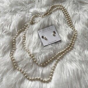 NWOT Argento Vivo faux Pearl necklace and earrings set
